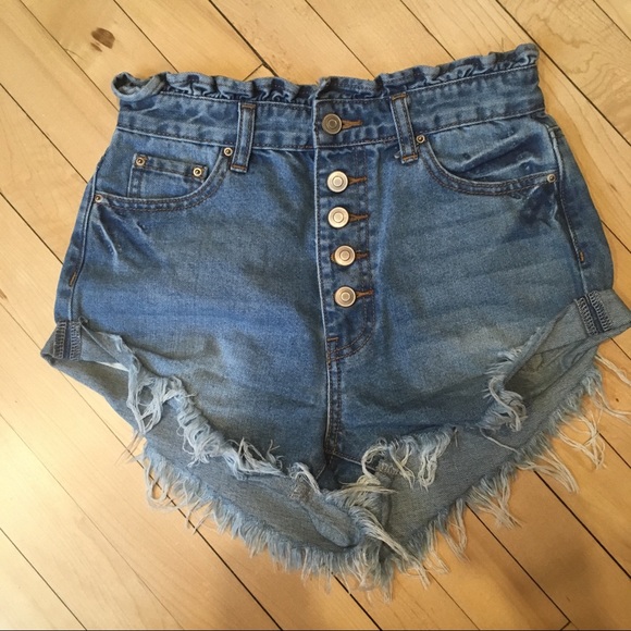 paperbag denim shorts forever 21